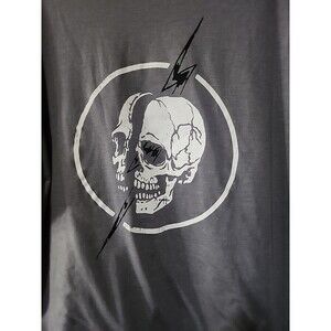 New Shok Skull Lightning bolt Men T-Shirt Streetwear Grunge Excellent B7 Large